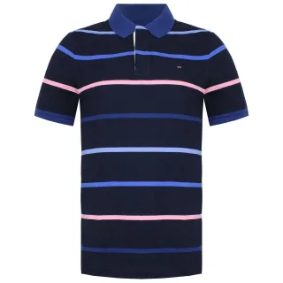 Eden Park Paris Striped Mens Navy Polo Shirt