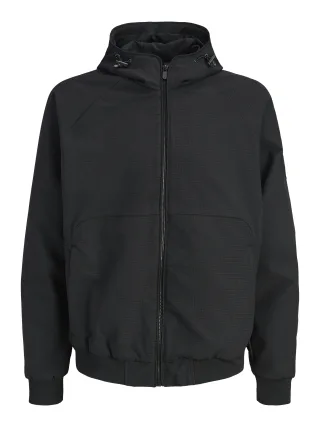 JACK&JONES - JCOFUSION HOOD BOMBER JACKET Black - Gr. - L