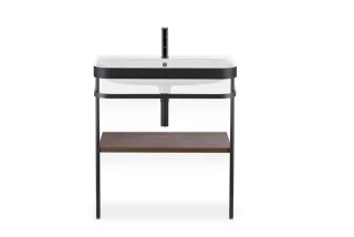 Duravit Happy D.2 Plus c-bonded Set mit Metallkonsole Nussbaum gebürstet Matt 775x490x850 mm - HP473 HP4737O6969