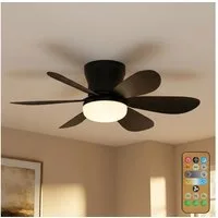 GLOBO LIGHTING Deckenventilator, LED Deckenventilator Metall Schwarz Fernbedienung Dimmer CCT