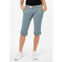 Fresh Made Caprihose Damen Caprihose Sommerhose mit buntem Gürtel Capri kurze Hose Sommerfarben