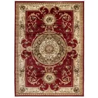 Mazovia Orientteppich Oriente Teppich - Traditioneller Teppich Orient Rot Beige, 60 x 100 cm, Geeignet für Fußbodenheizung, Pflegeleicht, Wohnzimmerteppich