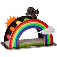 Canadian Cat Company Kratzbrett Design-Kratzmöbel Rainbow, Kletter-Bogen mit Kratzbrett, bunt, 105 x 46,7 x 53,5 cm