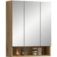 welltime Spiegelschrank VANN, Breite 60cm, 3 Spiegeltüren, 10 Fächer, viel Stauraum (individuell mit weiteren Artikel der Serie VANN kombinierbar) Spiegel, Schrank, Alibert, Badezimmerspiegelschrank, Badschrank