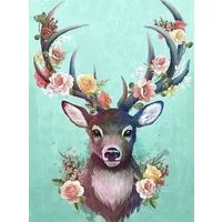 MALATEC Malen nach Zahlen Faszinierende Hirsch-Diamantmalerei im 40x30cm Set (5d Diamond Painting Komplett-Set), Kreativität fördern, Stress abbauen, einzigartige Dekoration