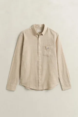 GANT - Hemd aus Leinenmix oat beige - Gr. - M