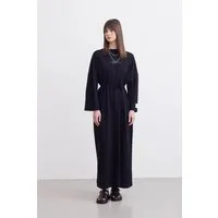 MANUKA Midikleid Oversized Langes Komfortkleid Schwarz