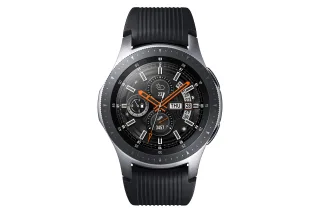 Samsung Galaxy Watch 1 [WiFi + LTE Telekom inkl. Silikonarmband schwarz] 46mm Edelstahlgehäuse silber