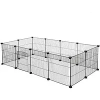 EUGAD Freigehege, Innengehege, mit Tür DIY 12 Platten, 142x36x72cm