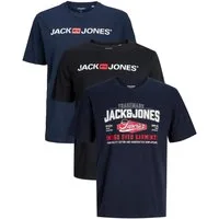 Jack & Jones PlusSize Print-Shirt (Spar-Set, 3er-Pack) Big Size Shirt Übergrößen Shirt