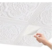Agger 3D Wandpaneel 10 Stück Deckenplatten, 3D-Wandpaneele aus Schaumstoff zum Abziehen, (10-tlg) und Aufkleben, einfach zu installieren für Decken- und Wanddekoration