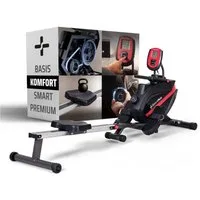 SportPlus Rudergerät Klappbar Schwarz, Magnetbremse, 8 Widerstandsstufen, 8 kg Schwung., 8 Widerstandsstufen, Rudermaschine, Magnetbremssystem, klappbar