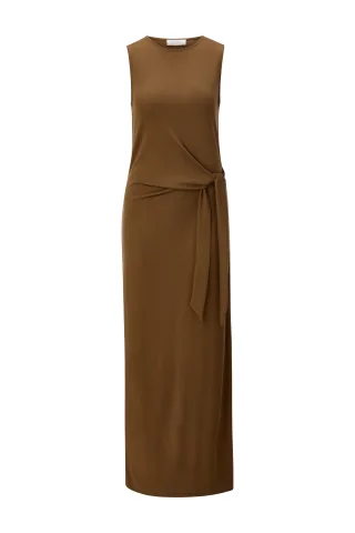 Rich & Royal - Dress with Knot Detail coconut bark - Gr. - M