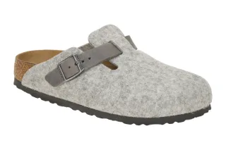 Birkenstock 1026163 Boston BS Damen-Clogs Grau Hellgrau Leicht & Bequem