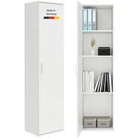 mokebo Mehrzweckschrank Der Kompakte schmaler Schrank Besenschrank (42cm breit) Made in Germany, Vorratsschrank, Flurschrank, Aktenschrank in Weiß