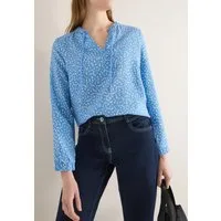 CECIL Langarmbluse mit Minimalprint und Splitneck