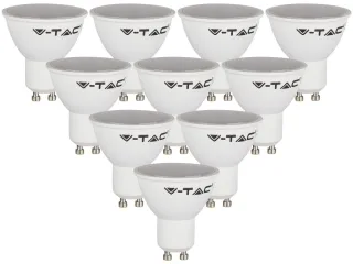 V-TAC LED-SMD-Lampe, PAR16, GU10, EEK: F, 4,5W, 400lm, 3000K, 10 Stück