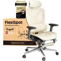 FLEXISPOT Bürostuhl ErgoX, Premium Ergonomischer Schreibtischstuhl (Rückenlehne 90°-135° verstellbar, 3D-Armlehnen, 3D-Kopfstütze, 5D-Rückenlehne), 130 kg Tragkraft, mit Fuß- und Lendenunterstützung,in knalligen Farben