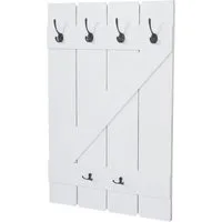 BERLINLODGE® Wandgarderobe Garderobe Garderobenpaneel HxBxT 91x60x10cm 6 Haken, Landhaus-Design: Shabby-Look für charmante & wohnliche Akzente