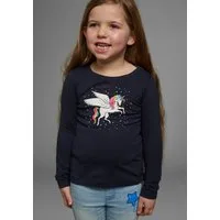 KIDSWORLD Langarmshirt mit süßem Einhorn Druck langärmlig, hüftlange Passform, stylischer Druck
