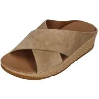 Fitflop LULU LUX GRAPHIC-WEAVE SUEDE CROSS SLIDES Pantolette Cappuccino