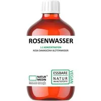 Naturmedin Gesichtswasser Rosenwasser Blütenwasser 100% Natur 1:1 Konzentration Vegan