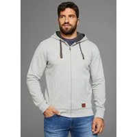 Man's World Kapuzensweatjacke mit kontrastfarbigem Innenfutter