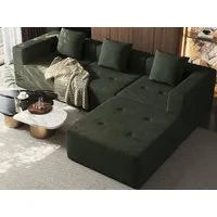 Lexzurn Ecksofa Sofa mit Federkern Widersteht dem Durchsitzen, B: 258.5cm Schlafsofa, mit großer Chaiselongue & 3 Zierkissen, Chenille-Struktur keine Montage erforderlich
