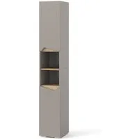 Vicco Hochschrank Marelle, Greige/Artisan-Eiche, 30 x 180 cm mit Türen, und offenen ... (1-St)