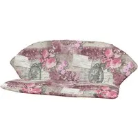 KETTtex Bankauflage für Royal Garden MWH Bank Elegance 0798 rosa-grau Blumen Landhaus, (1 St)