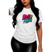 Banco T-Shirt Damen Kurzarm Rundhals Sommer Love Liebe Herz Hochwertiger Print, auffälliges Motiv für individuelle Looks