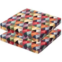 Selfitex Sitzkissen 2er Set bequeme Sitzkissen, 40x40 cm, Höhe 5cm, Stuhlkissen, 2 Sitzauflagen für Stuhl und Bank