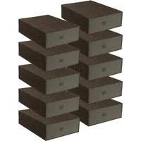 varivendo Schleifschwamm 10er Schleifschwamm Korn 60, Schwarzbraun, 100x70x25 mm, (Set, 10 St., Schleifschwamm), Schleifblock Schleifschwamm Schleifpad Handschleifpad