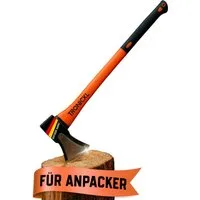TronicXL Axt Große Axt Spaltaxt groß Beil Karbon Stahl 2000g Fiberglas Stiel Holz, 88 cm Länge, (Forst Profi, 1-St., lang Carbon Steel), Brennholz zum spalten Baum fällen