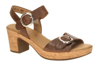 Gabor 84.764.24 Damen Sandale Best Fitting Braun Camel Glattleder mit Klettve...