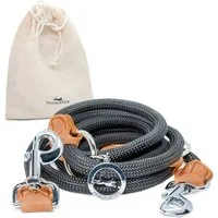 Freudentier Hundeleine für mittelgroße & große Hunde, 2m lang & 3-fach verstellbar, Nylon