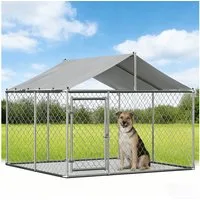 BlingBin Hundezwinger Outdoor Hundehütte mit Dach, verriegelbarer Sicherheitstür, Schwerlast, UV-beständige & wasserdichte Abdeckplane für Garten
