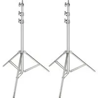 Neewer ST-200SS 2x 200cm Edelstahl Lichtstative, Faltbarer und tragbarer Lampenstativ (Höhenverstellbar75-200 cm, Ständer für Studio Softbox Lampenstativ)