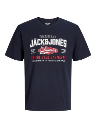 JACK&JONES - JJELOGO TEE SS O-NECK 2 COL AW26 SN PLS Navy Blazer