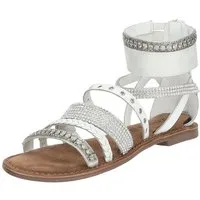 Lazamani Lazamani Sandalen Leder/Textil Schaftsandalette