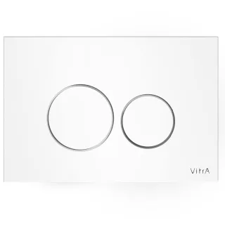VitrA Origin WC-Betätigungsplatte für 2?Mengen?Spülung Glas Weiß,740-1600 740-1600