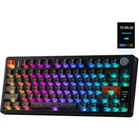 EPOMAKER Kabellose Mechanische Tastatur, Display & Drehknopf, 10000mAh Gaming-Tastatur (2,4 GHz/BT, Hot-Swap, PBT, Mac-Modifikatoren, RGB)