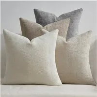 Topfinel Kissenbezug 40x40 samt kissenbezüge 50x50 Weich Sofa Deko Rattanstreifen, kissenbezug 4er set Beige Farbverlauf Wohnzimmer Kinder Hautfreundlich