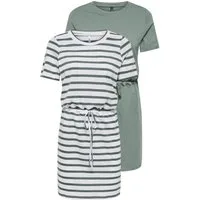 ONLY CARMAKOMA Jerseykleid CARHAPPY LIFE S/S DRESS 2-PACK JRS ZL (Packung, 2-tlg) Sommerkleid, Baumwolle, regular fit
