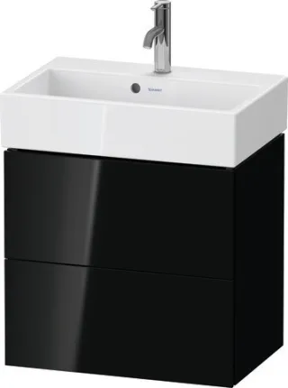Duravit L-Cube Waschtischunterbau wandhängend Schwarz Hochglanz 584x391x544 mm - LC621904040 LC621904040