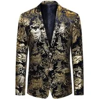 Allthemen Sakko Herren 2 Knöpfe Pailletten Blazer für Party