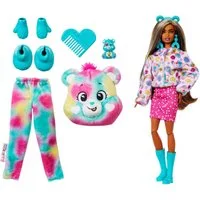 Barbie Anziehpuppe Cutie Reveal Puppe Plüschkostüm Glücksbärchen grün pink gelb