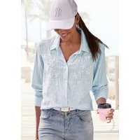 LASCANA Langarmbluse mit floraler Stickerei, elegante Sommerbluse