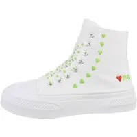 Ital-Design Damen High-Top Freizeit Sneakerboots (85697900) Flach Sneakers High in Weiß