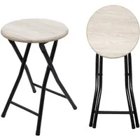 Spetebo Sitzhocker Holz Metall Klapphocker - 47 x 33 cm (Anzahl, 2 St., Stück), klappbar